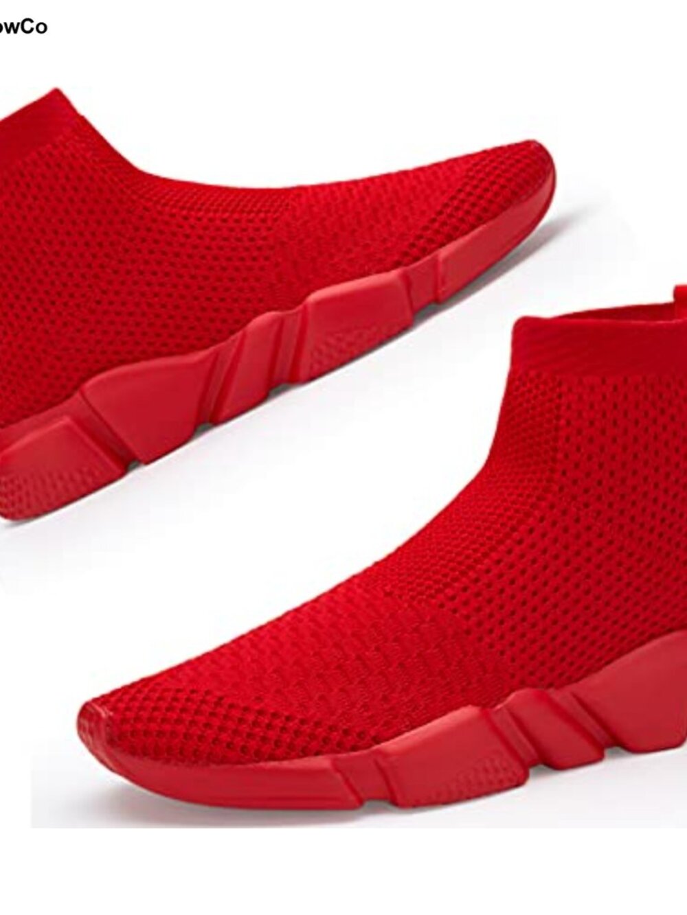 Women's Slip On High Top Sneakers Lightweight Knit Fabric Walking Shoes Gym